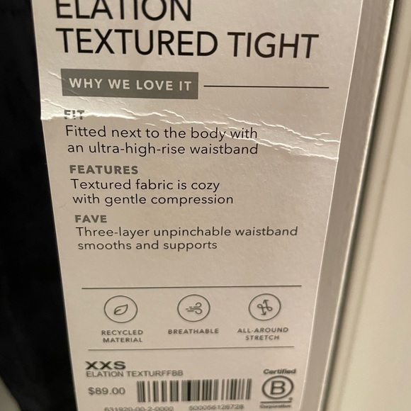 Elation textured Athleta tights xxs blue/black - Picture 4 of 6